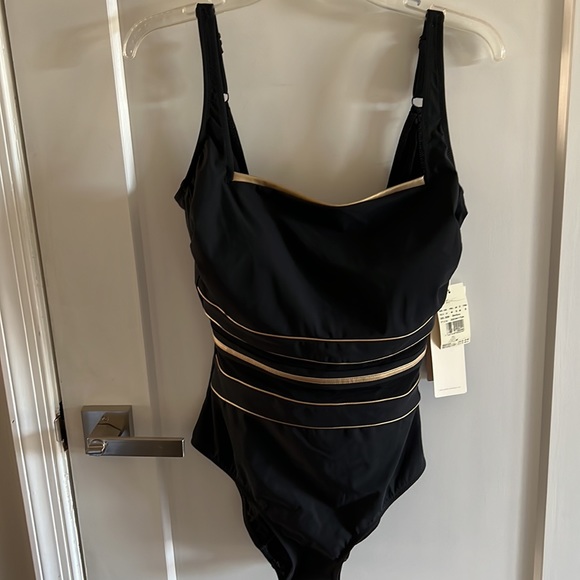 Gottex Swimwear Onyx Stripe One-Piece Swimsuit 14 - Picture 3 of 6